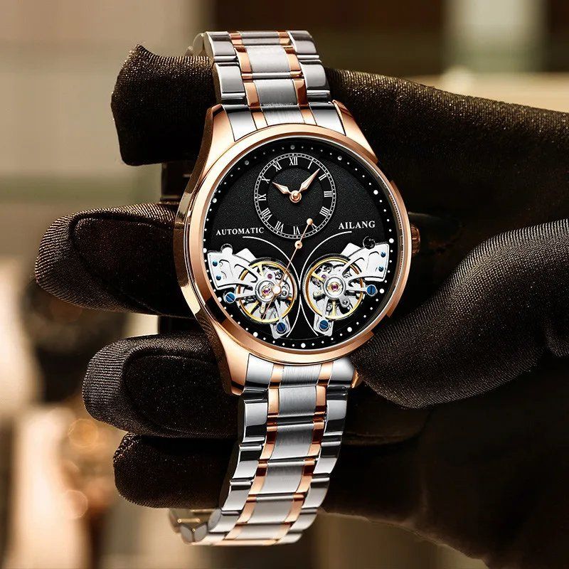 Double tourbillon luminous mechanical watch