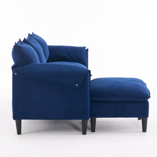 LuxeLounge – Convertible L-Shaped 3-Seater Sofa with Storage & Footstool