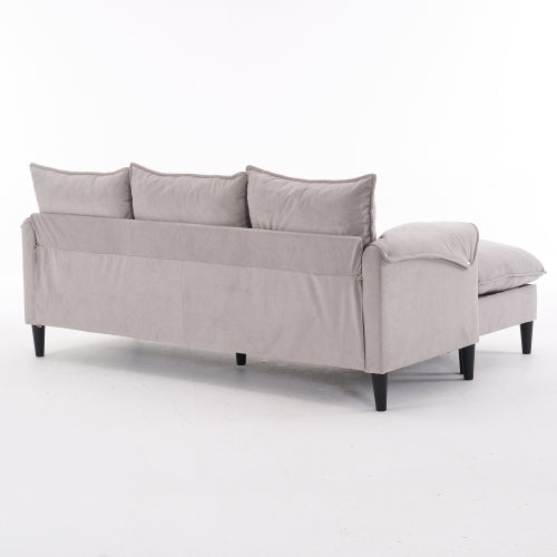 LuxeLounge – Convertible L-Shaped 3-Seater Sofa with Storage & Footstool