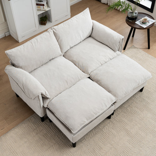 UrbanEase – Convertible 2-Seater Sofa with Storage & Footstools