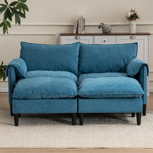 UrbanEase – Convertible 2-Seater Sofa with Storage & Footstools