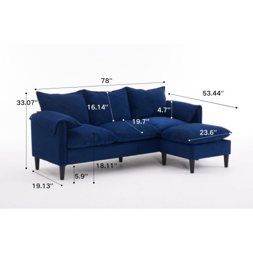 LuxeLounge – Convertible L-Shaped 3-Seater Sofa with Storage & Footstool