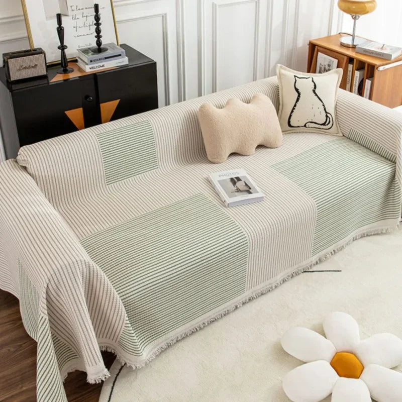 NordicNest - Sofa cover with tassel trim